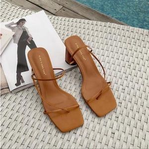 Strappy brown sandals